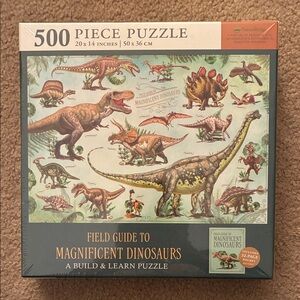 Magnificent Dinosaurs Build & Learn 500 Piece Puzzle Includes Pocket Guide